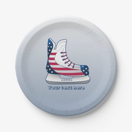 USA ホッケー スケート ペーパープレート (正面)
