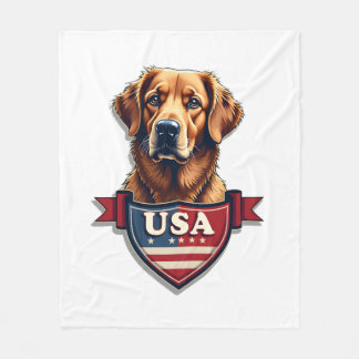 USA レトリバー ヘリテージ ヴィンテージ ドッグTシャツ 2 フリースブランケット