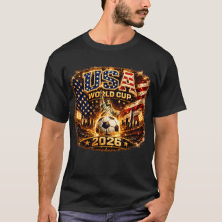 USA ワールドカップ 2026 ヴィンテージリバティサッカーアート Tシャツ