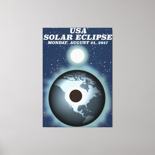 USA 太陽の Eclipse 2017ヴィンテージのポスター キャンバスプリント (正面)