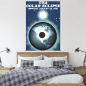 USA 太陽の Eclipse 2017ヴィンテージのポスター キャンバスプリント (インサイチュ (寝室))