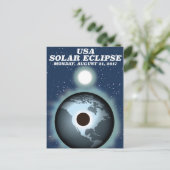 USA 太陽の Eclipse 2017ヴィンテージのポスター ポストカード (スタンド正面)