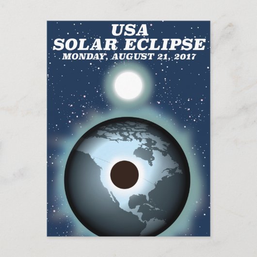 USA 太陽の Eclipse 2017ヴィンテージのポスター ポストカード (正面)