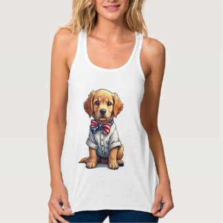 USA 子犬 愛国 ゴールデンレトリバー ヴィンテージTシャツ 2 タンクトップ