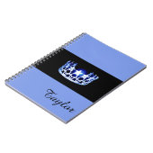 USA 恋しく思ブルークラウンノートブック – 名前をカスタムする ノートブック (左側)