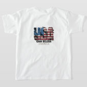 USA 神の祝福 アメリカ キッズ Tシャツ (レイダウン裏面)