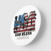USA 神の祝福 アメリカ  ラウンド壁時計 (傾斜)