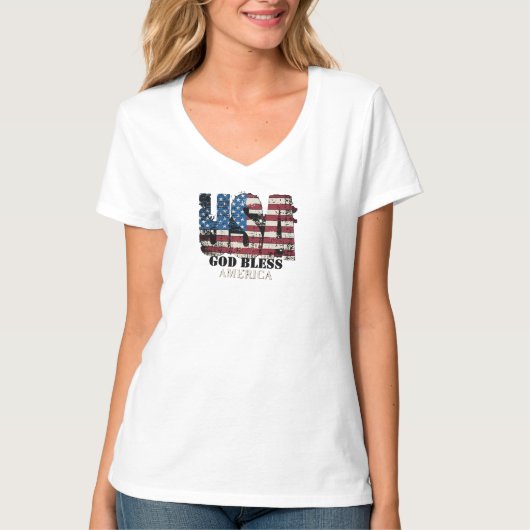 USA 神の祝福 アメリカ Tシャツ (正面)
