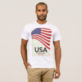 USA "神を信じる" ヴィンテージポスター Tシャツ (正面フル)