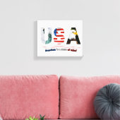 "USA - 自由は心の状態" キャンバスプリント (インサイチュ (リビング))
