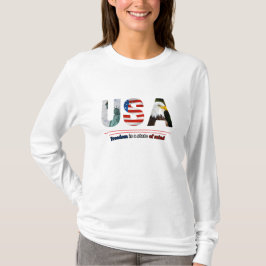 "USA - 自由は心の状態" Tシャツ