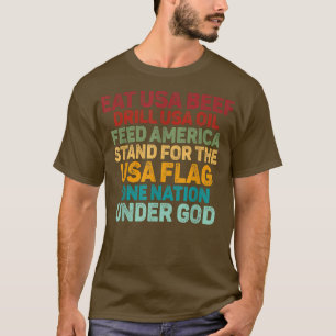 USA 食べ Beef Drill USA油アメリカ食べ物を与えAmericaスタンド Tシャツ
