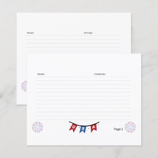 USA-1レシピカード (正面/裏面)