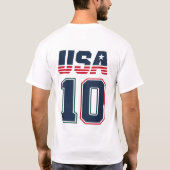 USA 10 サッカージャージスタイルTシャツ | 愛国心 Tシャツ (裏面)