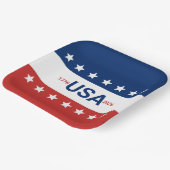 USA 1776 2026 250th Anniversary Red White Blue ペーパープレート (傾斜あり)