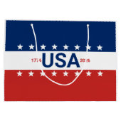 USA 1776 2026 250th Anniversary Red White Blue ラージペーパーバッグ (裏面)
