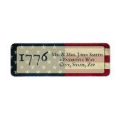 USA 1776 American Flag Return Address ラベル (正面)