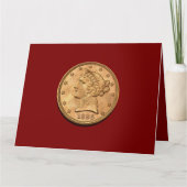 USA 1895 $5 Liberty Half Eagle Note Card カード (正面)
