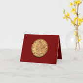 USA 1895 $5 Liberty Half Eagle Note Card カード (黄色い花)