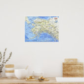 " USA: 1984 ALASKA map ... ポスター (キッチン)