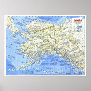 " USA: 1984 ALASKA map ... ポスター