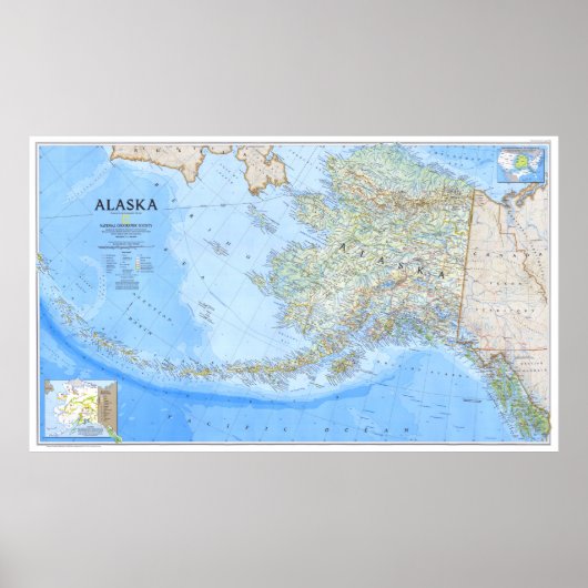 " USA: 1994/today Alaska - Detailed MAP ... ポスター (正面)