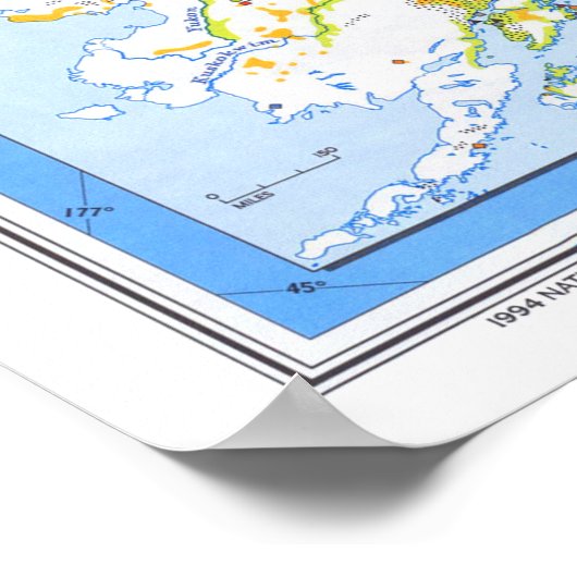 " USA: 1994/today Alaska - Detailed MAP ... ポスター (角)