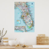 " USA: 2015/heute Florida - Detailerte Landkarte ポスター (キッチン)