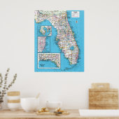 " USA: 2015/heute Florida - Detailerte Landkarte ポスター (キッチン)