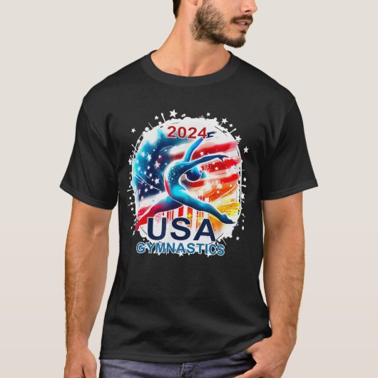 Usa 2024 Games United States Gumstics America 20 Tシャツ (正面)