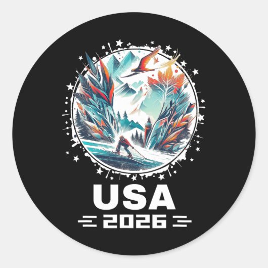 Usa 2026ゴー州ス統一されたウィンタースポーツUsaチーム20 ラウンドシール (正面)