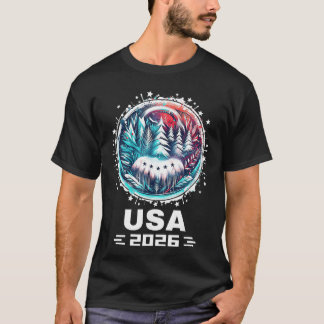 USA 2026 アメリカ合衆国冬季スポーツ応援 ユナイテッドステイツ USAチーム Tシャツ