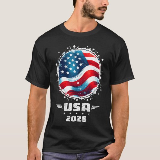 USA 2026 アメリカ合衆国冬季スポーツUSAeam 2026 Tシャツ (正面)