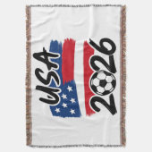 USA 2026 サッカー デザイン スローブランケット (正面縦)