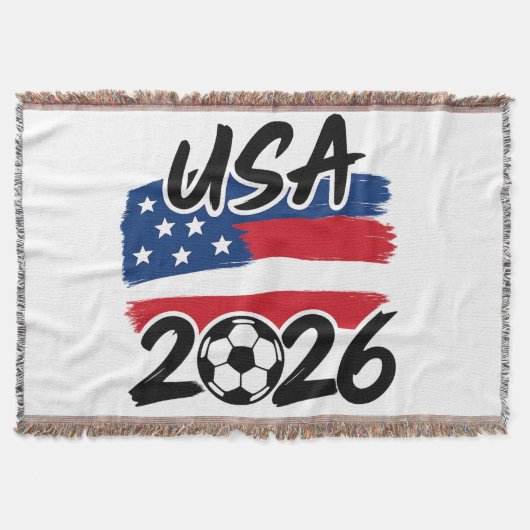 USA 2026 サッカー デザイン スローブランケット (正面)