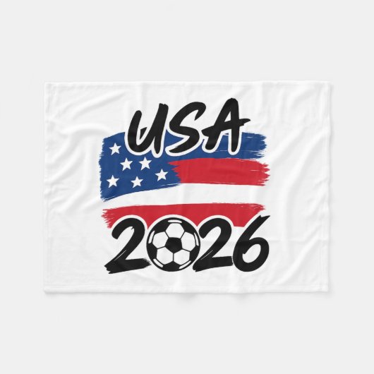 USA 2026 サッカー デザイン フリースブランケット (正面(横))