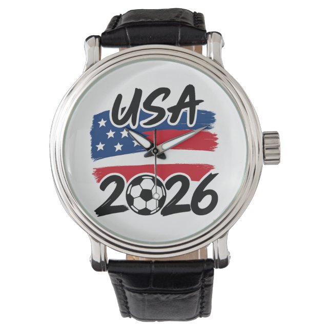 USA 2026 サッカー デザイン 腕時計 (正面)