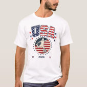 USA 2026 愛国サッカープレイヤー スターバッジ Tシャツ (正面)