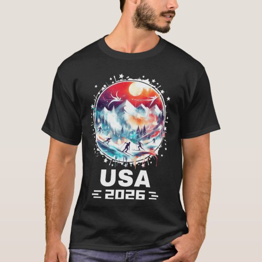 USA 2026 Go United States Winter Sports USAeam 202 Tシャツ (正面)