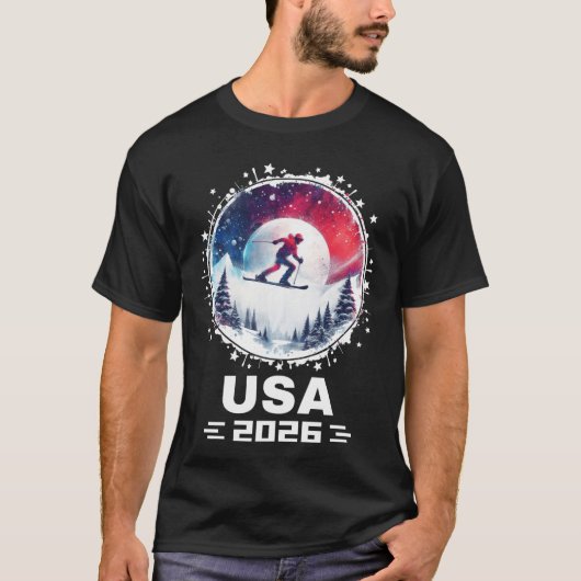 USA 2026 Go United States Winter Sports USAeam 202 Tシャツ (正面)