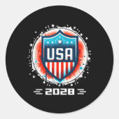 Usa 2028ゴー州ス統一されたポーツUsaチーム2028アメリカ ラウンドシール (正面)