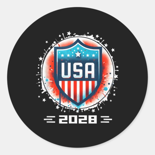 Usa 2028ゴー州ス統一されたポーツUsaチーム2028アメリカ ラウンドシール (正面)