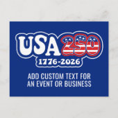 USA 250 - アメリカの250歳の誕生日 赤白青 ポストカード (正面)