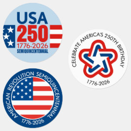 USA 250 - アメリカ生誕250周年 - 星条旗 ラベル