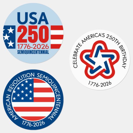 USA 250 - アメリカ生誕250周年 - 星条旗 ラベル (グループ)