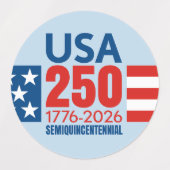 USA 250 - アメリカ生誕250周年 - 星条旗 ラベル (デザイン1)