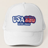 USA 250 - アメリカ生誕250周年 赤 白 青 キャップ (正面)