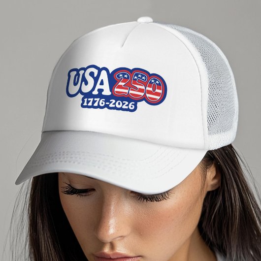 USA 250 - アメリカ生誕250周年 赤 白 青 キャップ