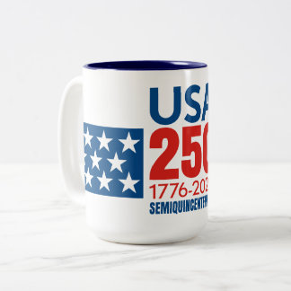 USA 250 - アメリカ生誕250年 - 星とストライプ ツートーンマグカップ
