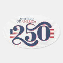 USA 250 オーバル愛国ステッカー
